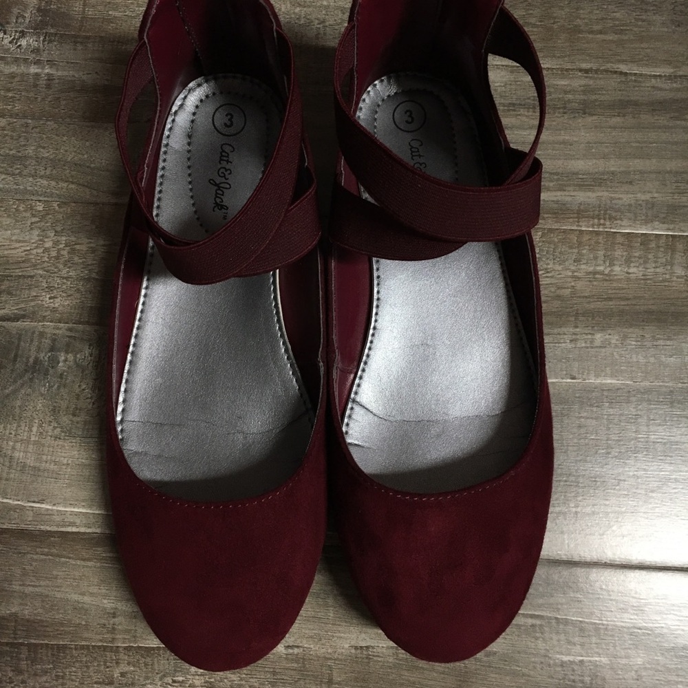 Burgundy Suede Flats
